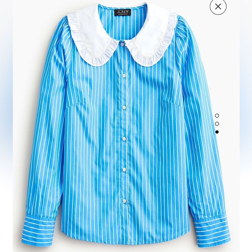 J. Crew Striped Ruffle-collar Poplin  *NWT*